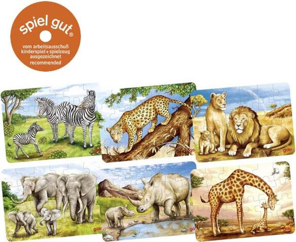 goki Minipuzzle Afrikanische Tiere, 1 Stk. Produktbild 