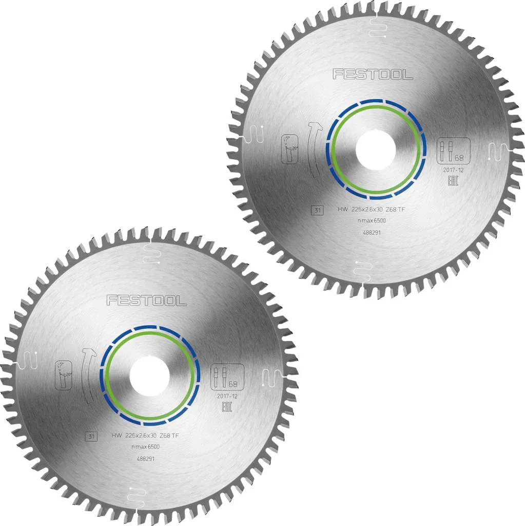 Pack de 2 Lames de Scie Circulaire TF68 225mm pour Aluminium et PVC