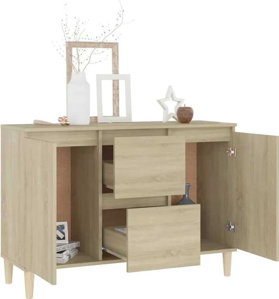 Sideboard robuste en bois composite chêne Sonoma 103,5 cm design - 10