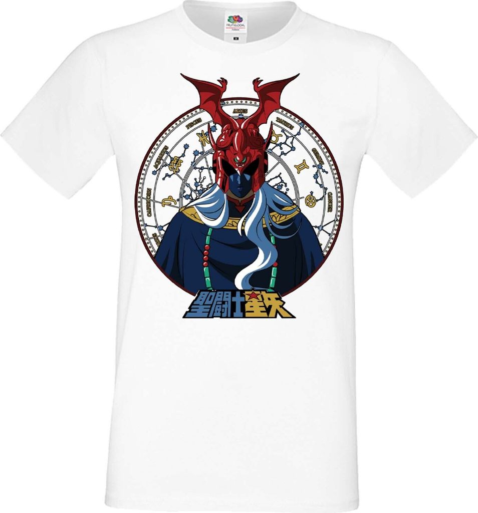 Herren T-Shirt Manga Anime Saint Anime Seiya Knights Of The Zodiac Pope Ares Pope Ares, Man M / Weiß