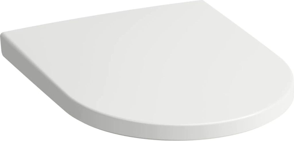 A white toilet seat with a lid, shown from a diagonal angle on a white background.