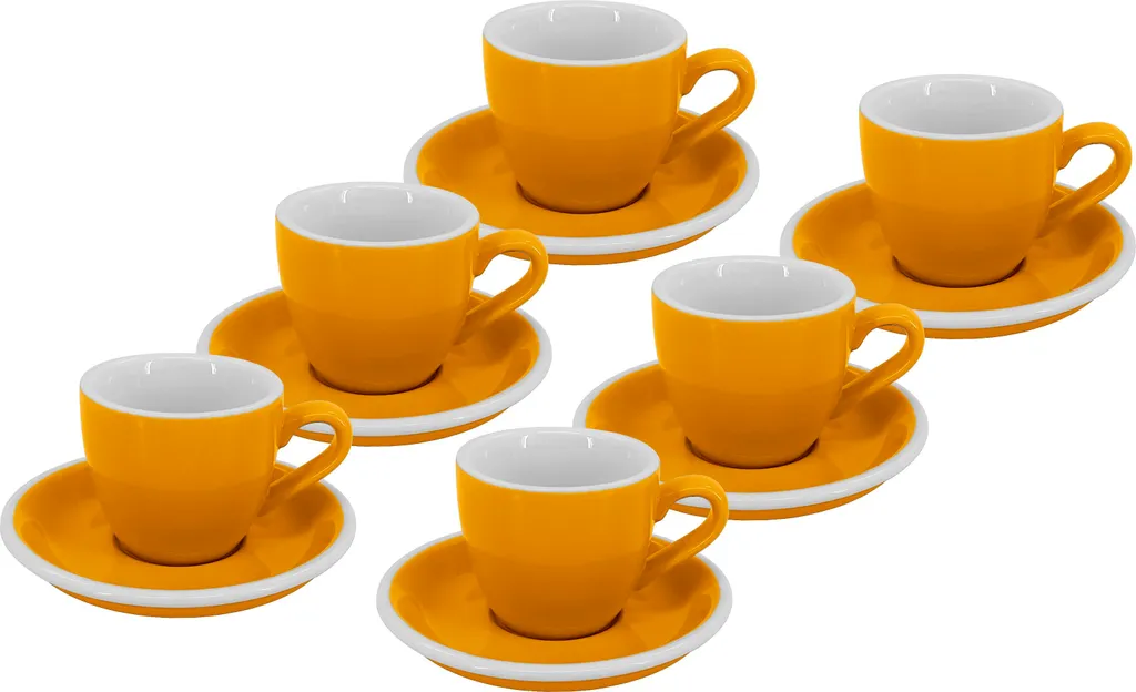 Set da 6 Pezzi Tazza da Caffè Roma Giallo 75ml - Il Sapore della Tradizione
