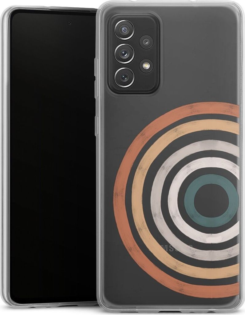 DeinDesign Slim Hülle für Samsung Galaxy A72 Silikon Case Ultra Dünn Handyhülle Kreise Regenbogen Wasserfarbe