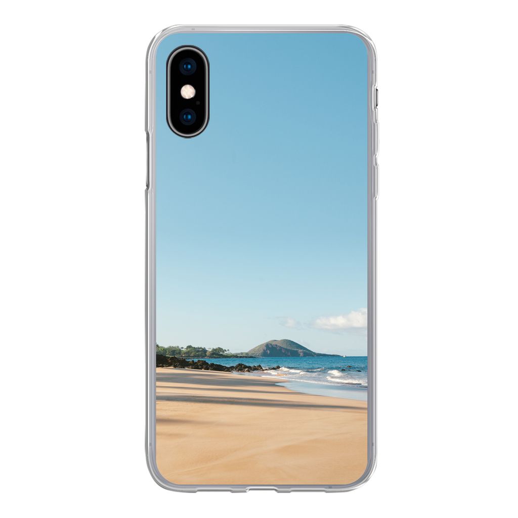 MuchoWow Handyhülle Schutzhülle Hülle für iPhone X Strand - Sommer - Palmen Silikon Softcase Handy Hülle - Handyhülle