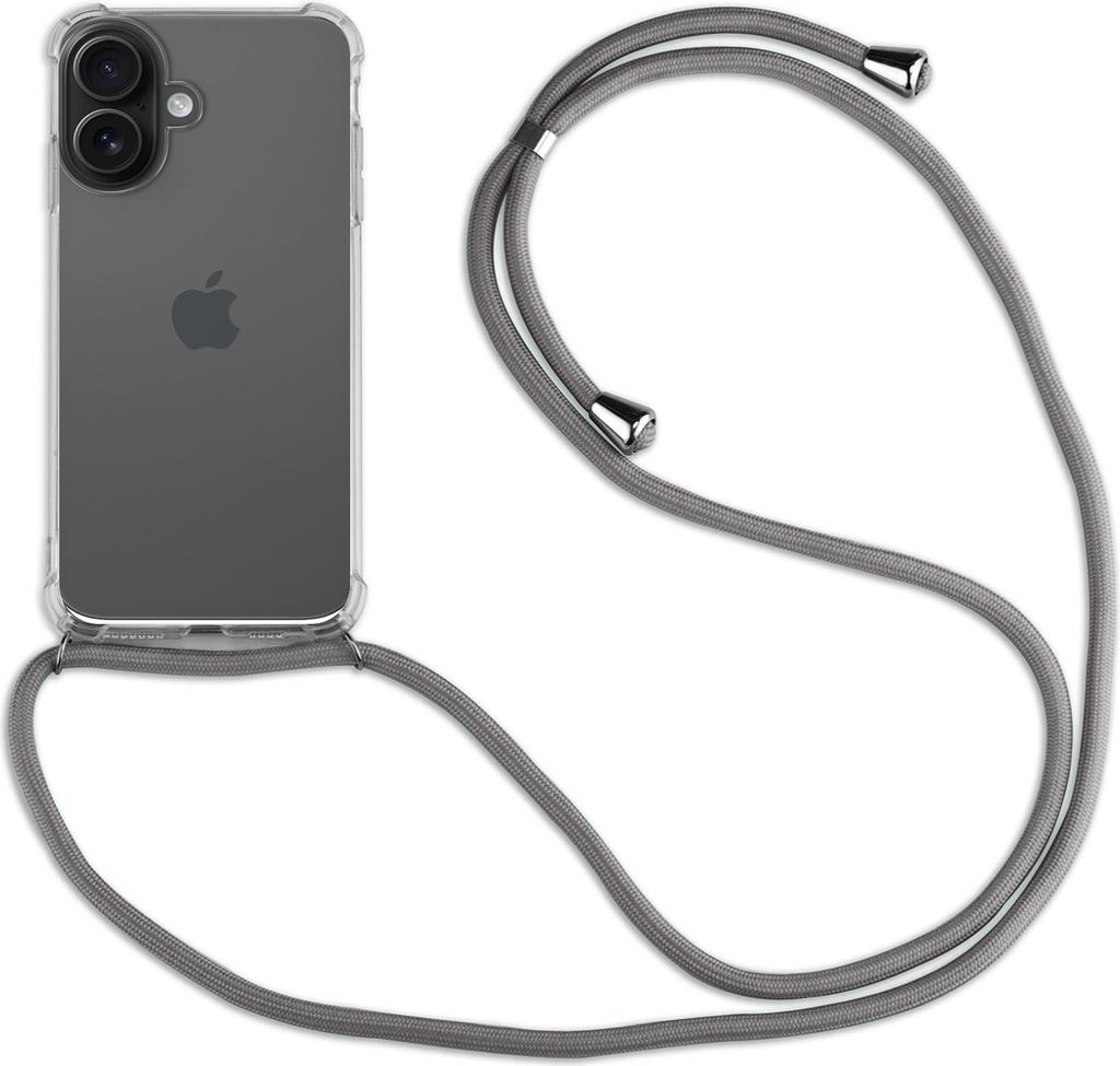 Handykette für Apple iPhone 12 Mini – Handyhülle mit Band & Kordel Grau