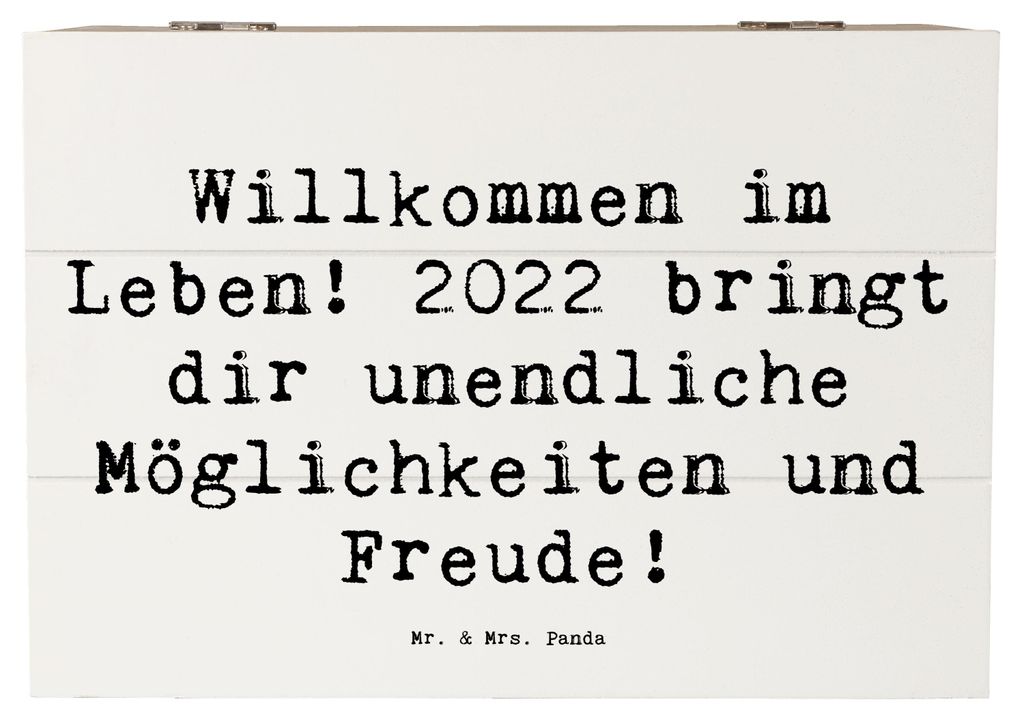 Mr. & Mrs. Panda Geschenkbox Spruch 2022 Geburtstag Freude 22 x 15 cm - Weiß - Geschenk, einzigartiger, Alter, unvergesslicher, Geburtstagsgeschen...