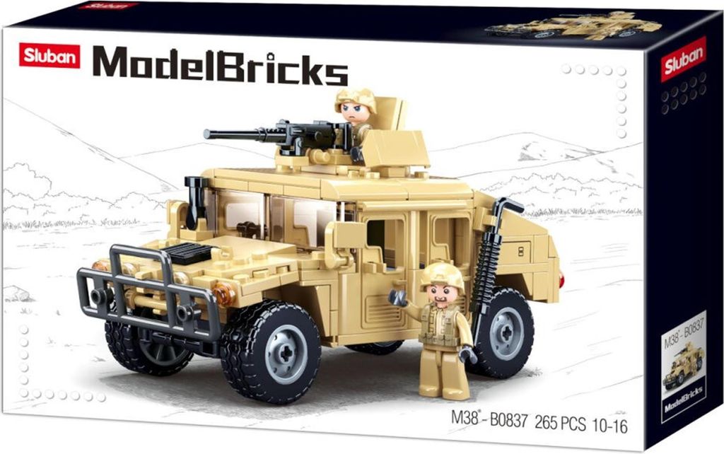 Sluban Armee Modell Ziegel M38-B0837 Hummer Off-Road Kampf Produktbild 