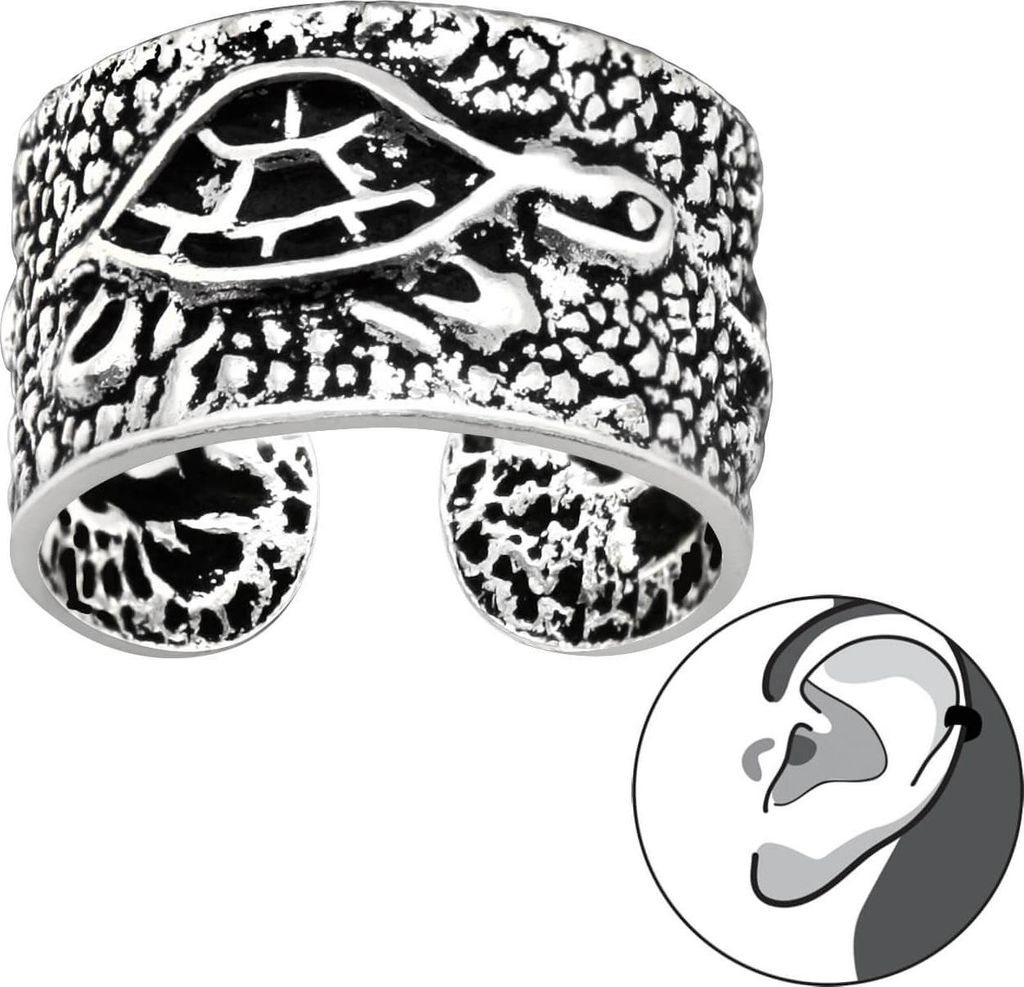 Ear Cuff 925 Sterling Silber Ohrklemme mit Schildkröte