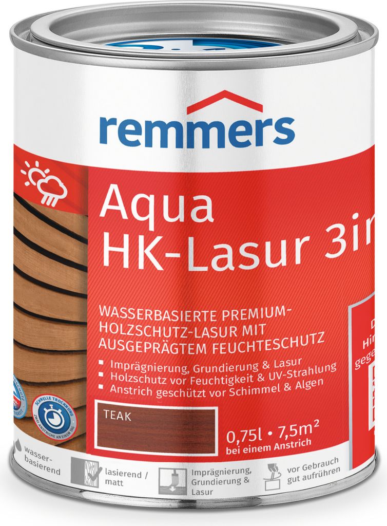 Remmers Aqua HK-Lasur 3in1 teak (RC-545) 0,75 l, Holzlasur