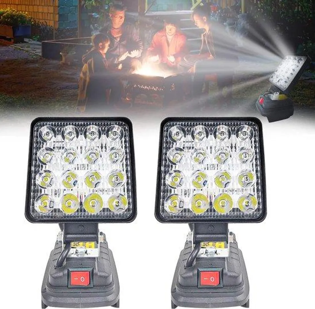 Projecteur de Travail 18V Portatif - Éclairage Chantier sans Fil LED