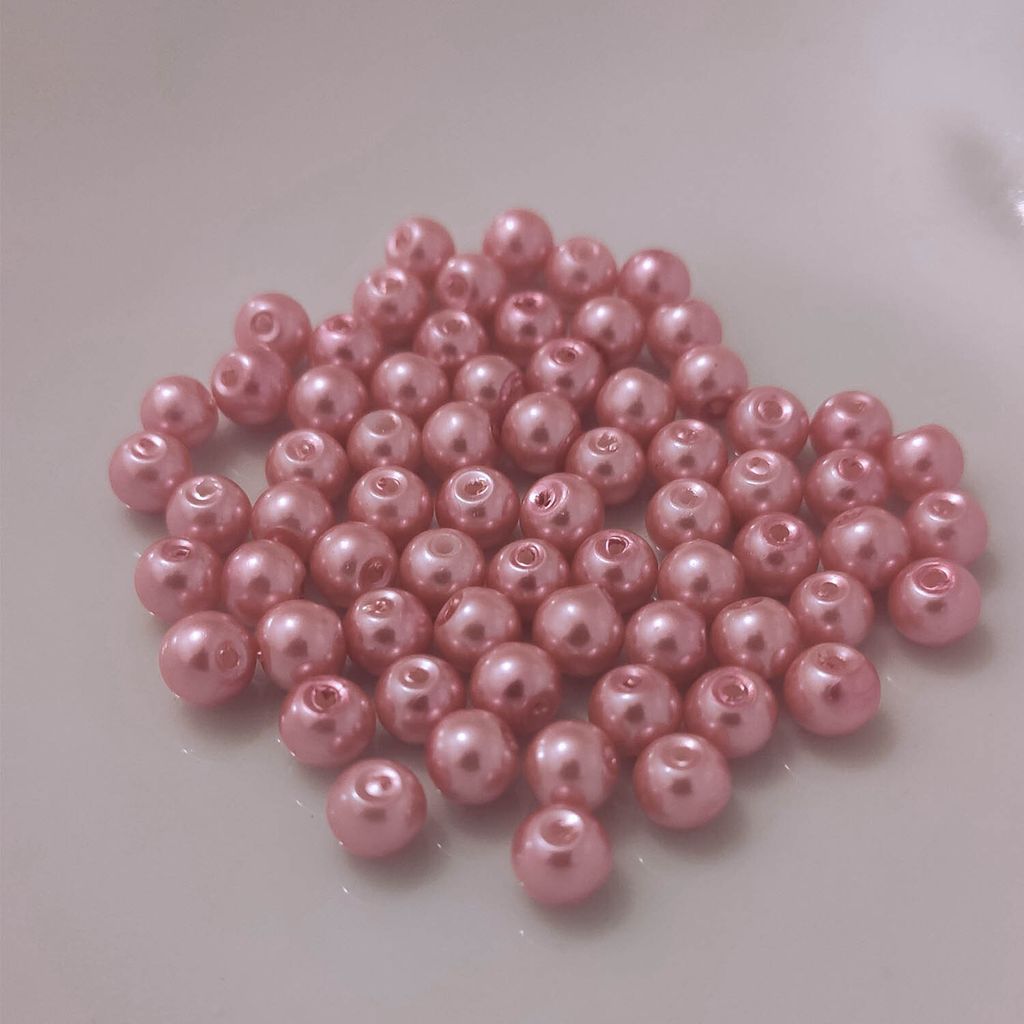 Glasperlen - Typ 'rund' - 20g - 6 mm - Rosegold hell