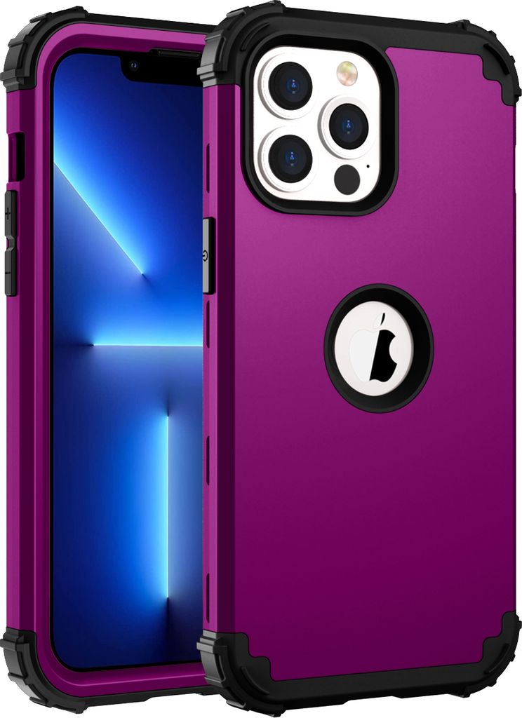 iPhone 14 Pro Hülle, 3 in 1 Hybrid PC TPU Stossfest Robust Produktbild 