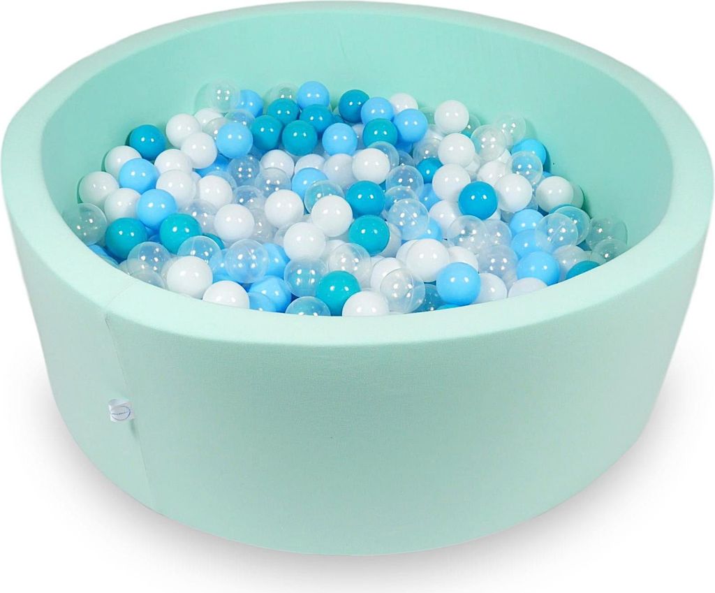 Dry Pool 110x40cm mint mit 500 Bällen: türkis, weiß, transparent, hellblau