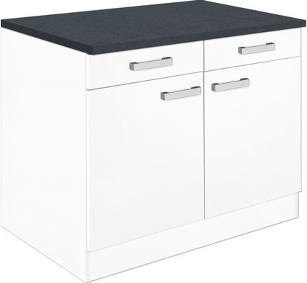 Optifit Unterschrank mit Schublade und Drehtür Salo214 BxTxH 100 x 60 x 84,8 cm weiß matt zerlegt HWSA U106-7+