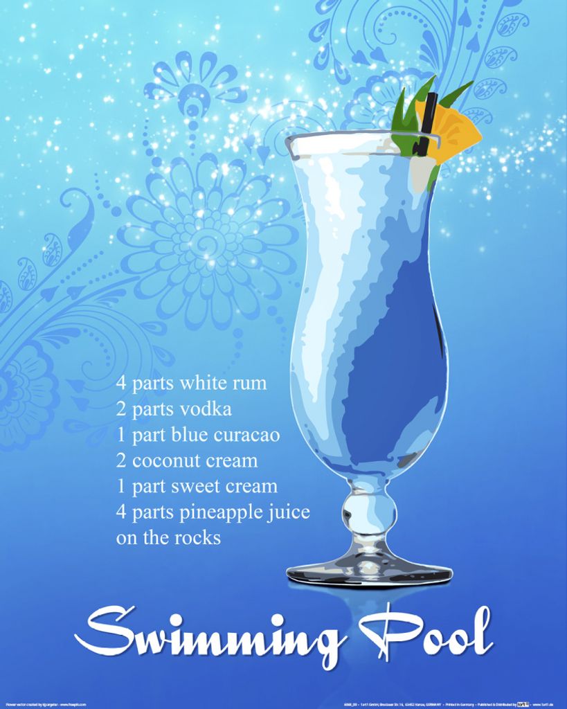 Cocktails Kunstdruck Bild - Swimming Pool (50 x 40 cm)