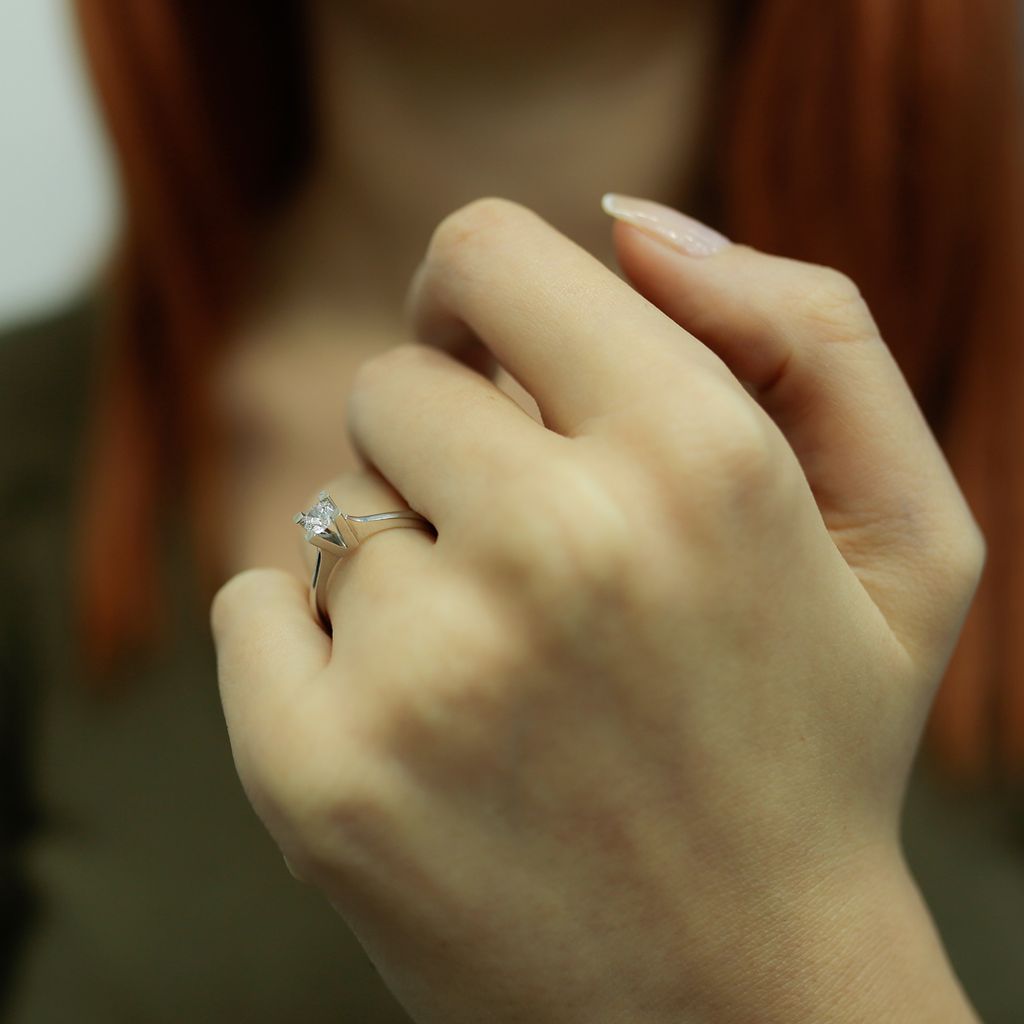 0,27 Carat Diamant Solitär Ring Antragsring 14 Karat Weißgold