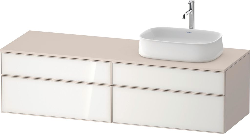 Duravit Zencha Konsolenwaschtischunterbau, 1600x550mm, 2 Auszüge, 2 Schubkästen, 1 Ausschnitt rechts, ZE4824, ZE4824R64830000