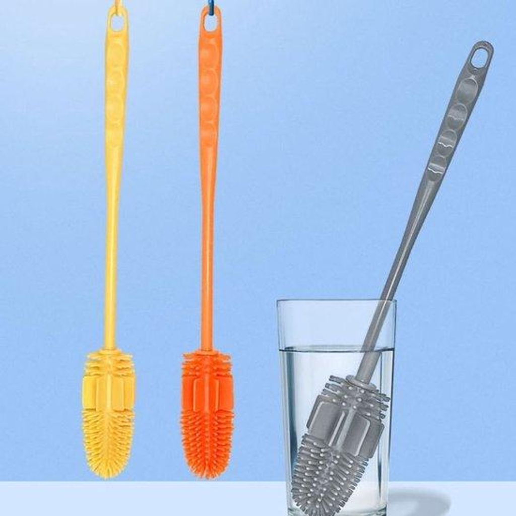 Silikonreinigungsbürste 5er-Pack, lange Stahlborste für Glasreinigung