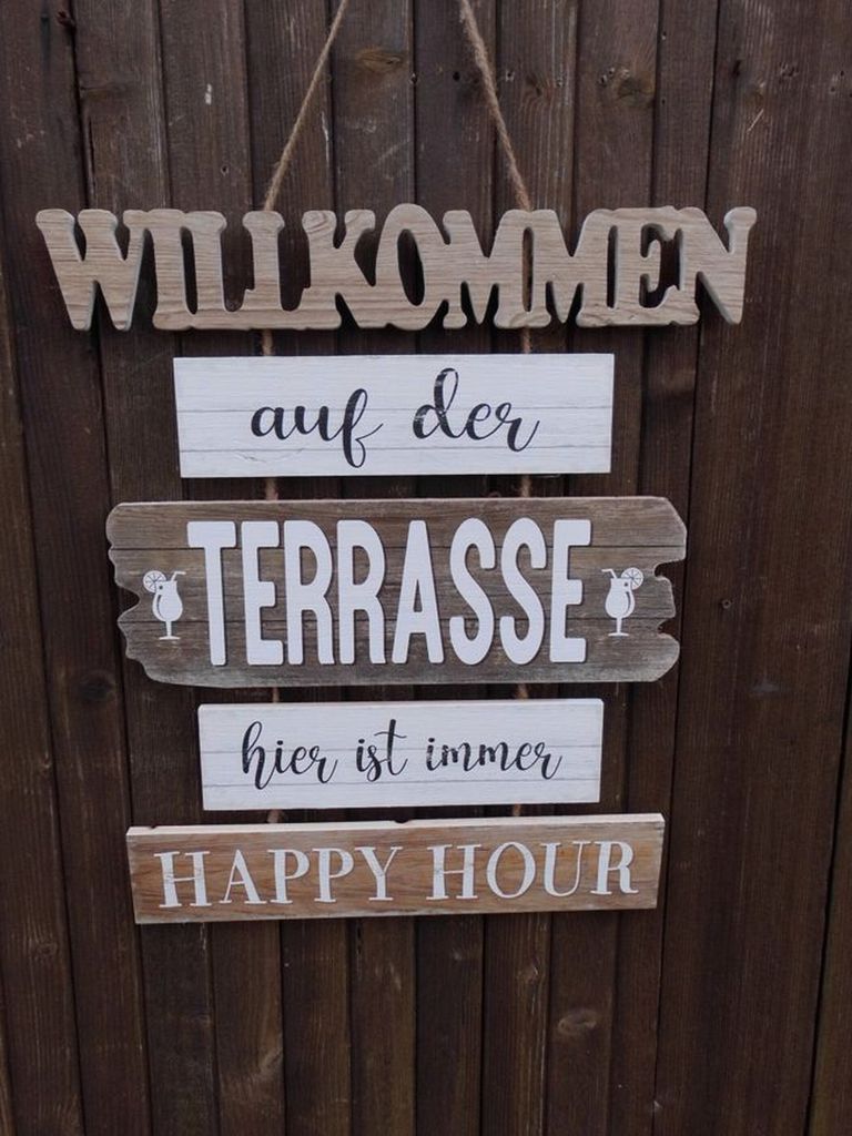 Schild Willkommen auf der Terrasse. Happy Hour. Geschenk 45 Produktbild 