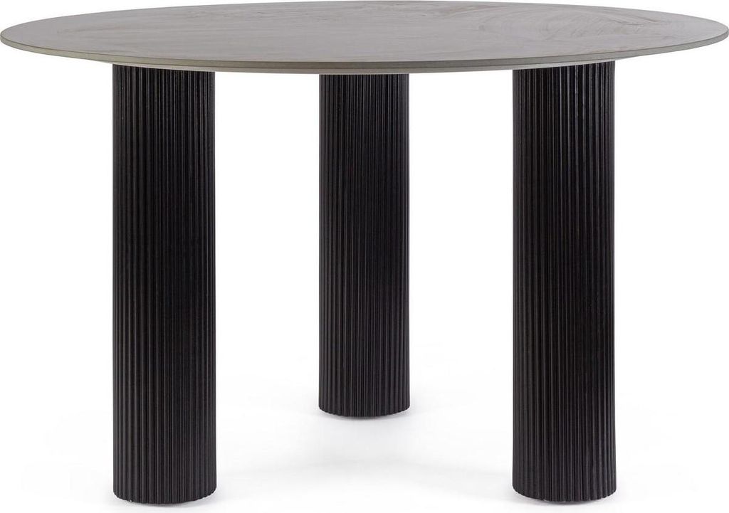 Tisch Bamira 120 x 120 x 76 cm MDF Feinsteinzeug Schwarz_Natur24