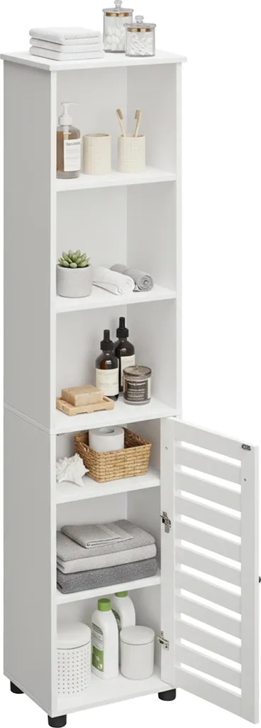 Relaxdays Mobile Bagno Alto con Anta: Colonna Salvaspazio Moderna