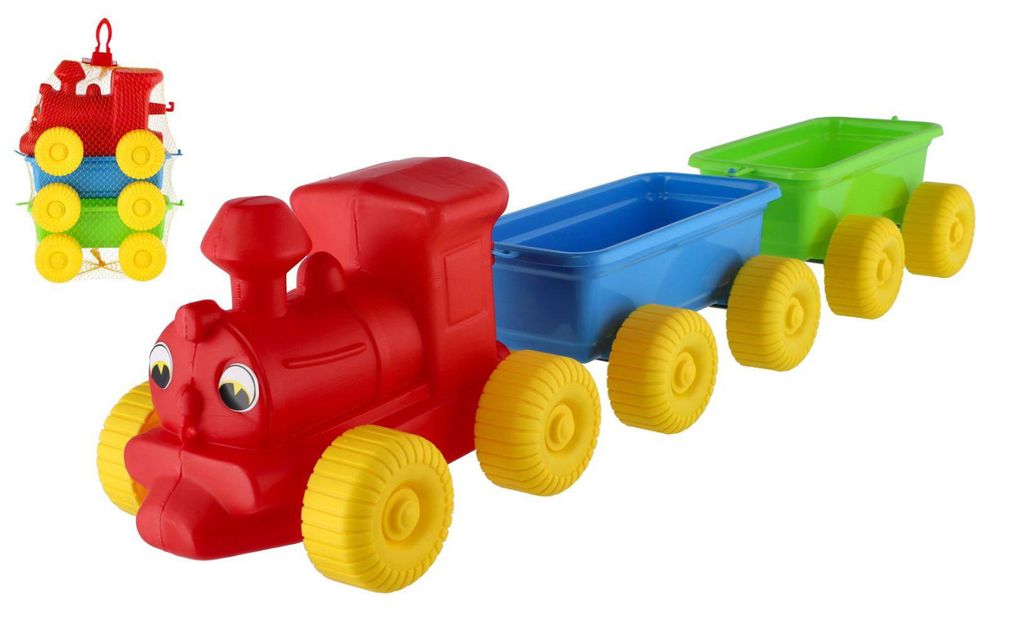Vlak + 2 vagóny plast 60cm v síťce Obrázek produktu 