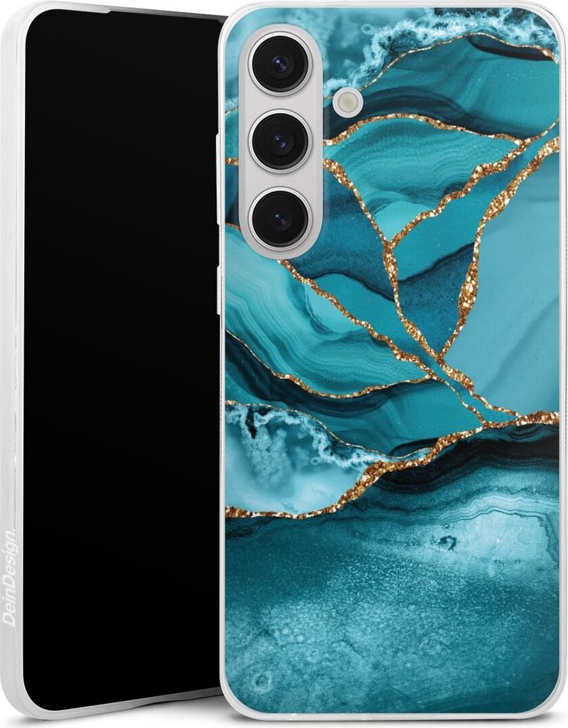 DeinDesign Slim Hülle für Samsung Galaxy S25+ Silikon Case Ultra Dünn Handyhülle Edelstein Glitzer Look Marmor