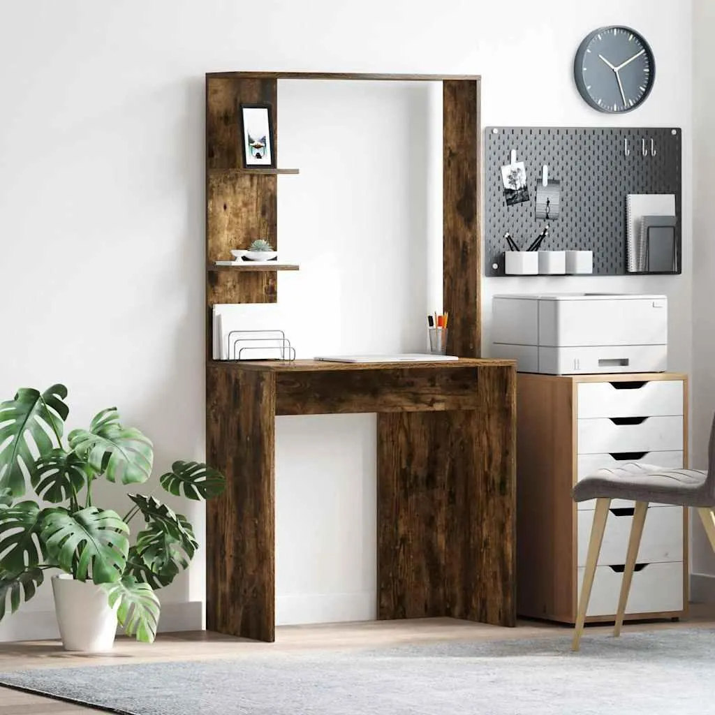 Maison Exclusive Scrivania Rovere Affumicato 78,5x37x154,5 cm