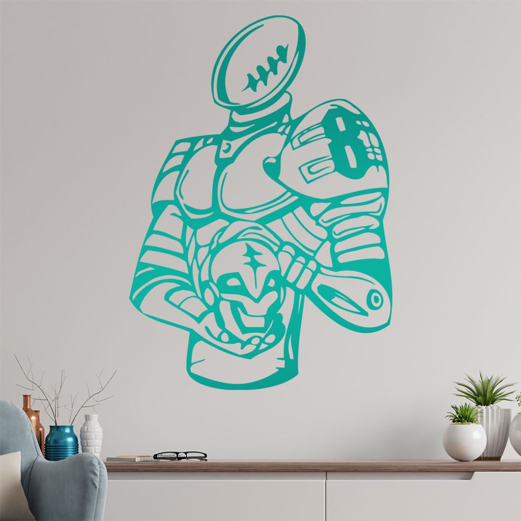 Football Spieler Wandtattoo in 6 Größen - Wandaufkleber Wall Sticker - Dekoration, Küche, Wohnzimmer, Schlafzimmer, Badezimmer