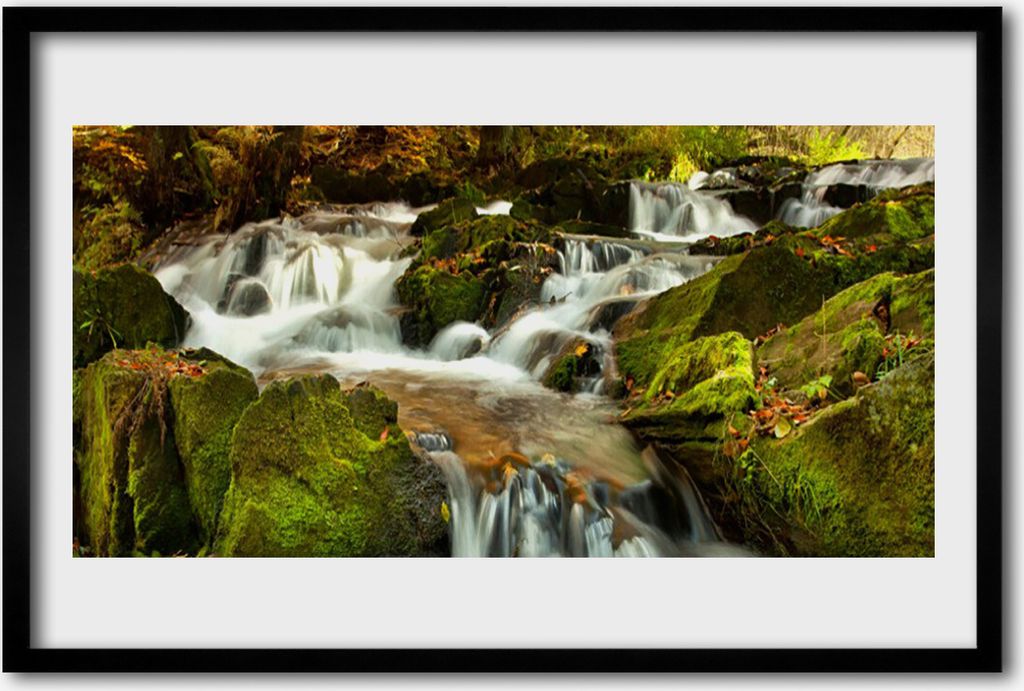 Bild 60x40 MDF-Rahmen Wandkunst Wasserfall Felsen Natur