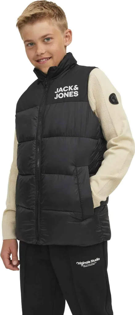 Veste Légère Jack & Jones 12236914 Noire et Blanche 16 Ans pour Ados