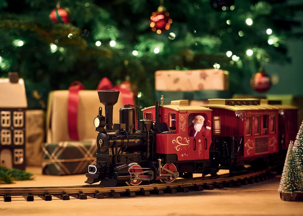 Petit train de Noël pour pied de sapin, kit complet facile à assembler