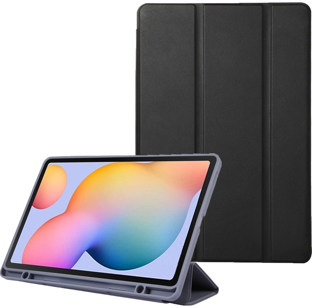 Mobigear Tri-Fold Samsung Galaxy Tab S6 Lite Hülle Klapphülle + Stifthalter - Schwarz