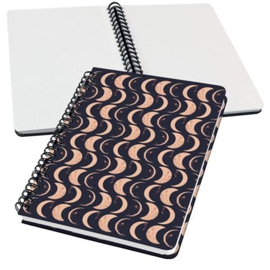 SIGEL JN624 Spiral-Notizbuch Jolie - Moonlight Melody - punktkariert (Dot-Lineatur) - 100 g/m² - ca. A5 - schwarz, beige, apricot - Hardcover - 12...
