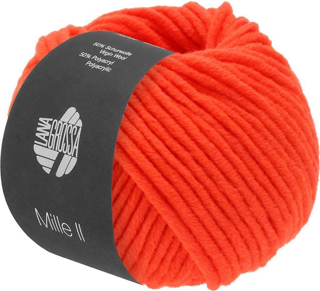 Lana Grossa Mille II, Farbe:158 - Neonorange