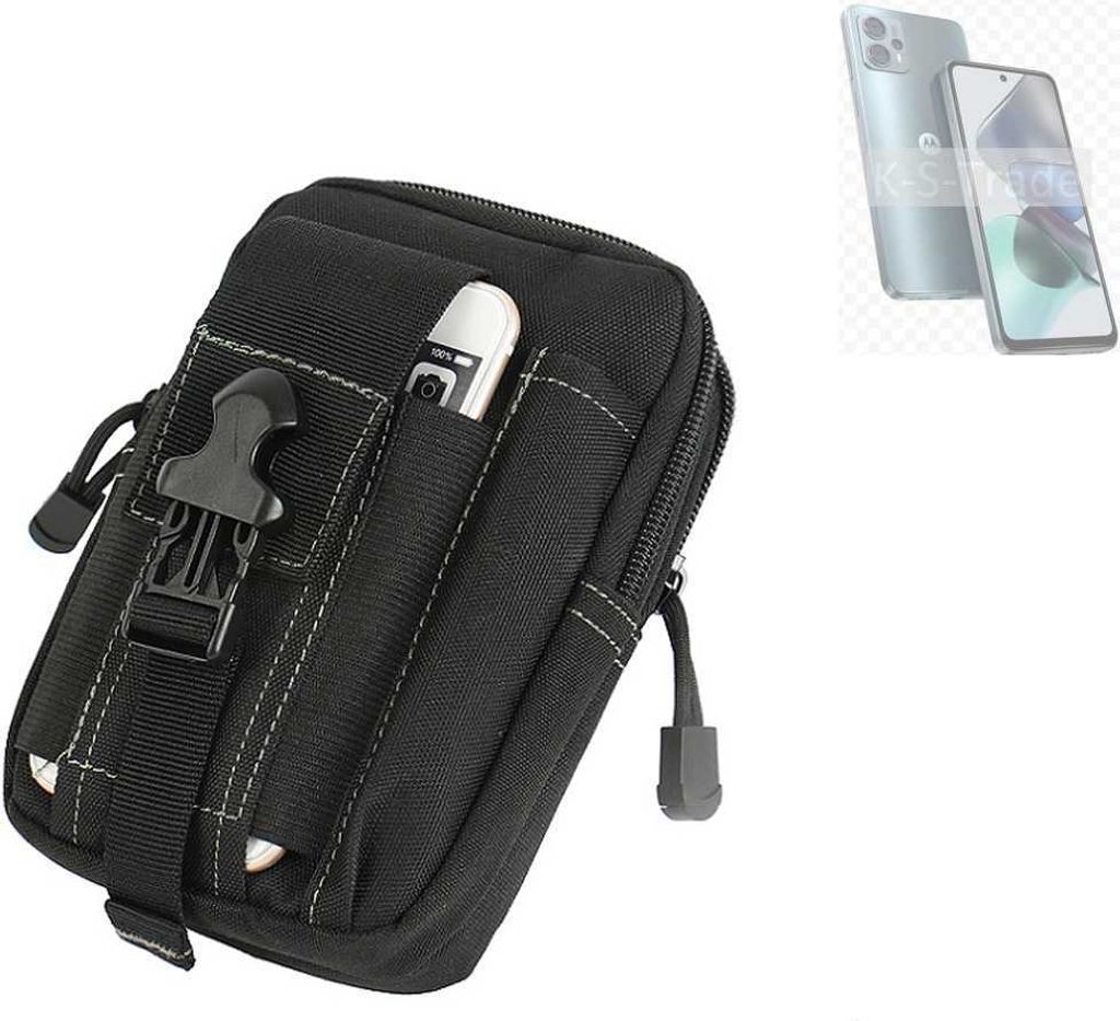 K-S-Trade Gürtel Tasche kompatibel mit Motorola Moto G23 Gürteltasche Holster Schutz Hülle Handy Hülle Smartphone outdoor Handy-Hülle schwarz