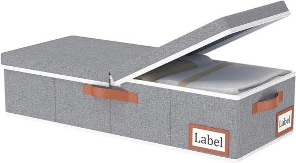 Organisateur sous lit gris 60x30x15 cm idéal pour gagner de la place