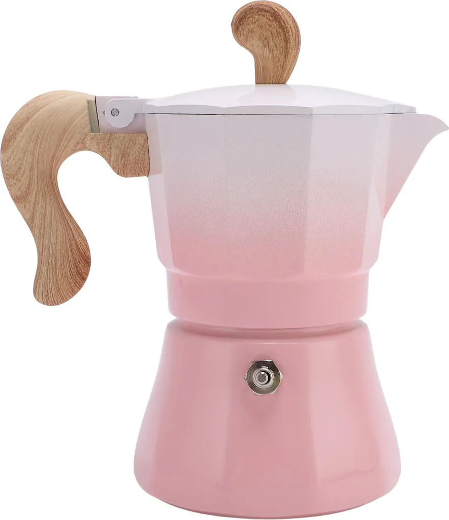 Cafetière italienne moka 150 ml en aluminium dégradé rose pour expresso