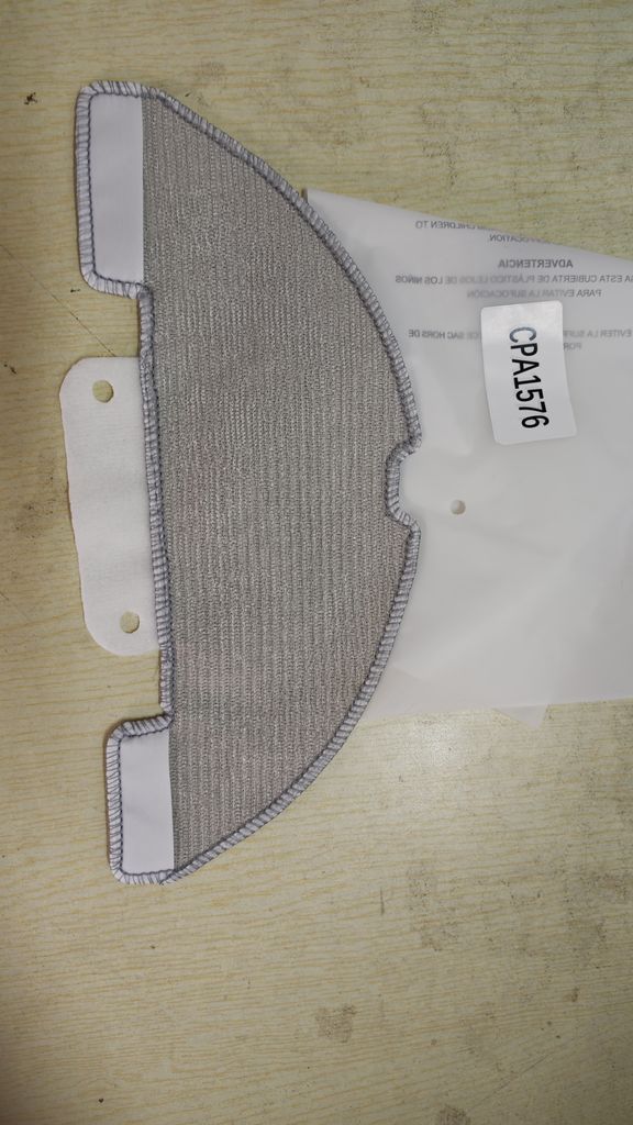 A close-up of a mop pad for a robot vacuum cleaner.