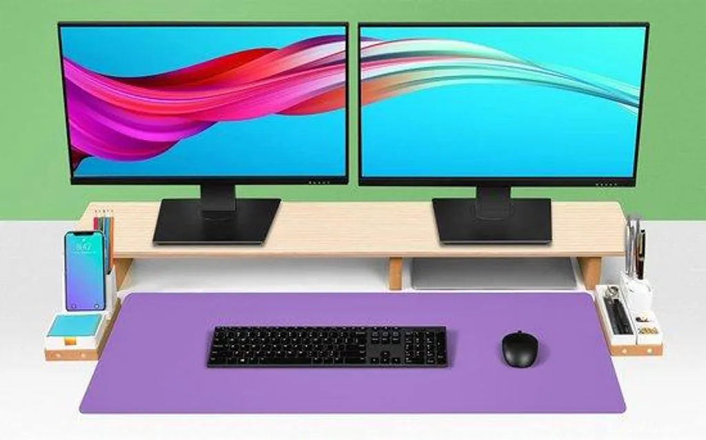 Tapis de bureau violet 80x40 cm pour le télétravail et l'organisation