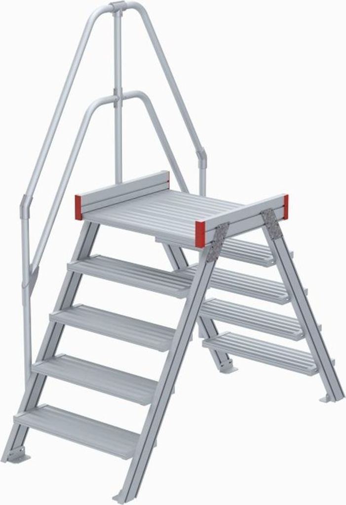 Euroline 512 Überstieg 60° 1000mm Stufenbreite 2x5 Stufen Alu gerieft