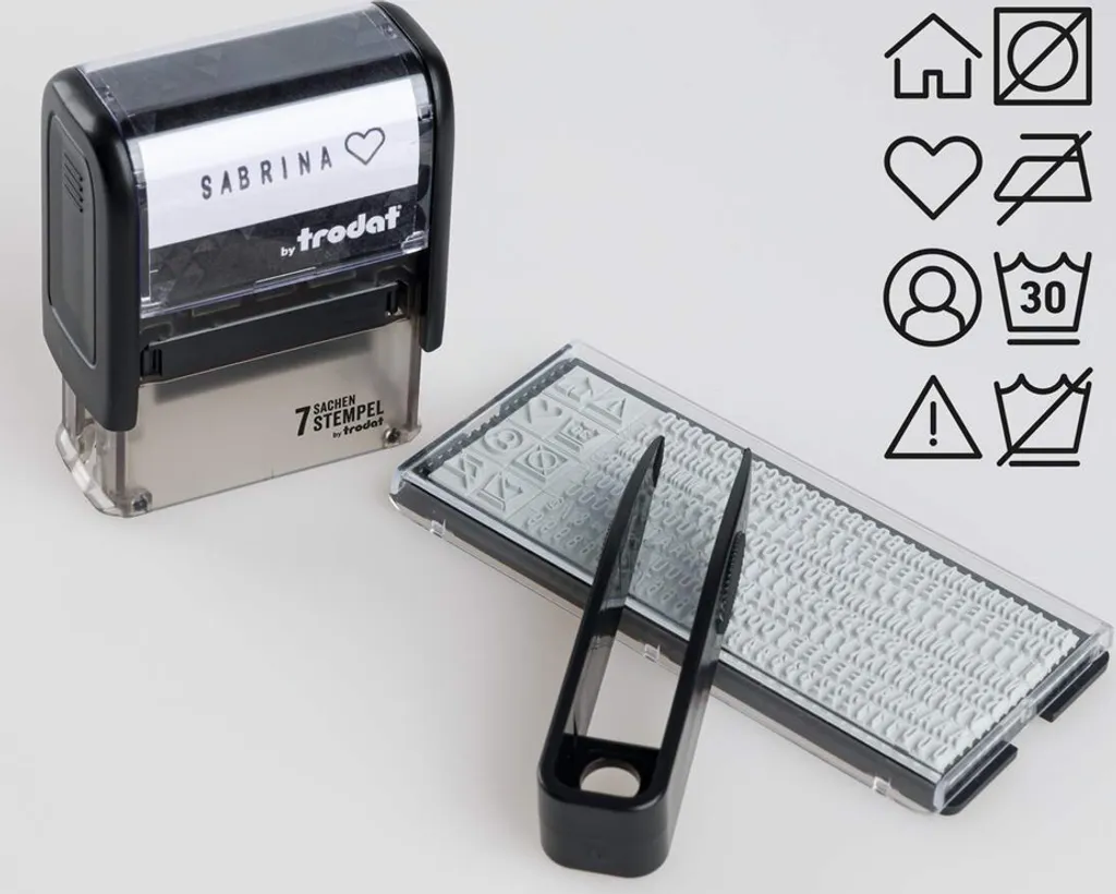 Tampon Trodat 7 Sachen Typomatic 11mm Noir avec Cassette d'Encre Noir