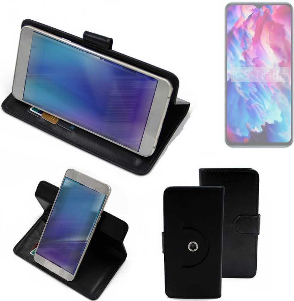 K-S-Trade Case Schutzhülle Handyhülle kompatibel mit Cubot A1 Flipcase Smartphone Cover Handy Schutz Tasche Klapphülle Walletcase schwarz (1x)