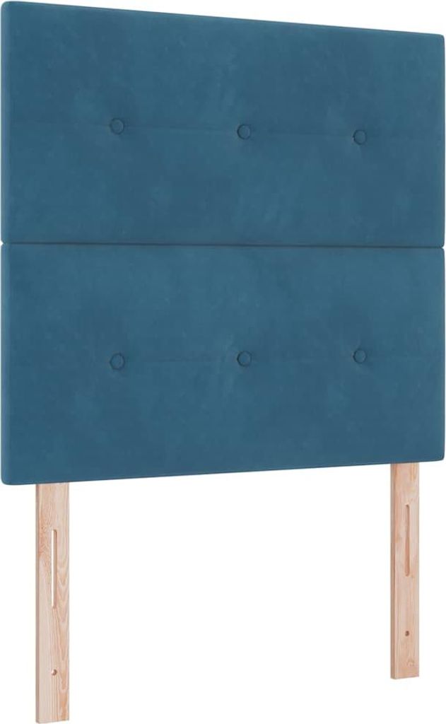 vidaXL LED Boxspringbett mit Matratze Dunkelblau 120 x 190 cm Samt