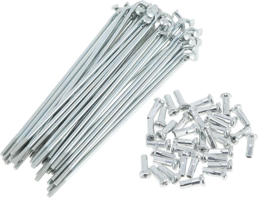 36 Set 14G Fahrradspeichen 87mm Fahrradrad Speichen Verzinkter Kohlenstoffstahl Silberton