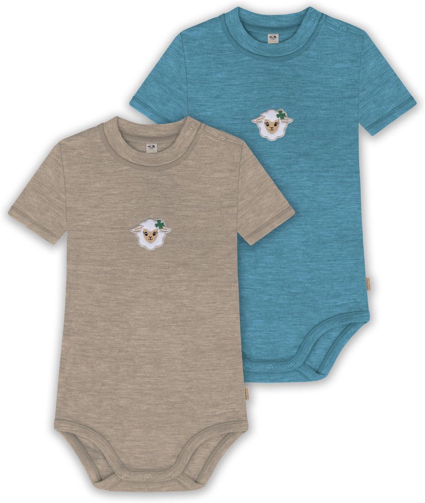 normani 2er Set Baby Kurzarmbody aus Wolle