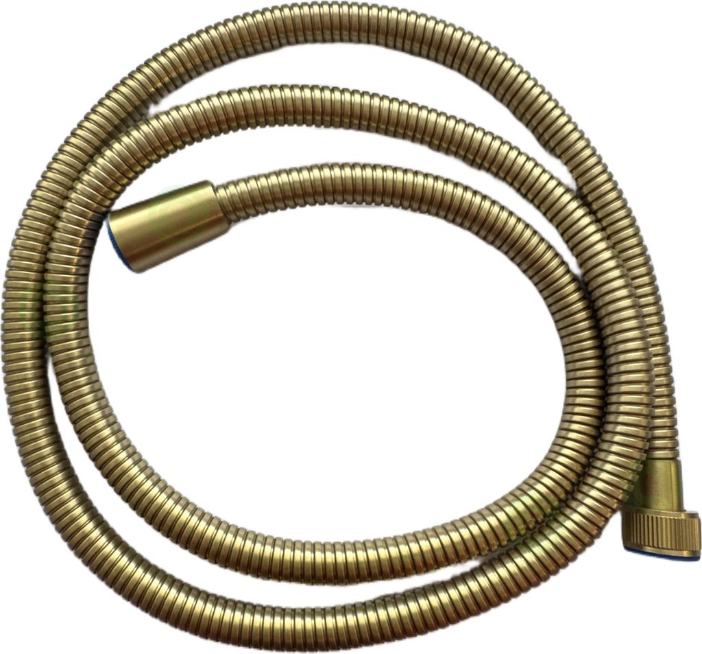 Brauseschlauch 150cm Gold gebrstet, verstärktes Messing/PVC Produktbild 