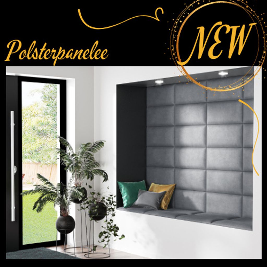 Polsterpaneele 10 Stk. Wandpaneele 50x60cm Grau Samt Velour Produktbild 