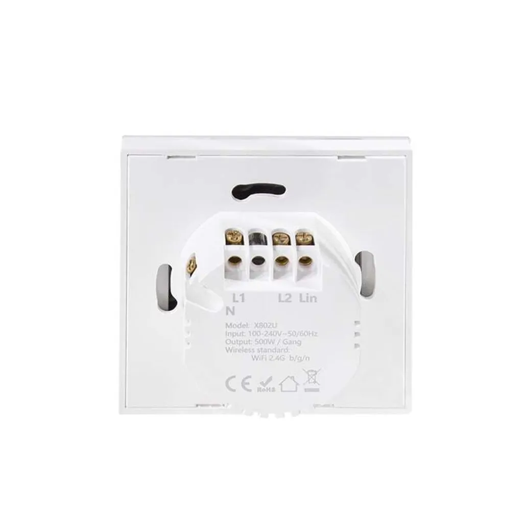 LogiLink SH0125 Interrupteur Mural Wi-Fi Smart 2 Voies Blanc Connecté