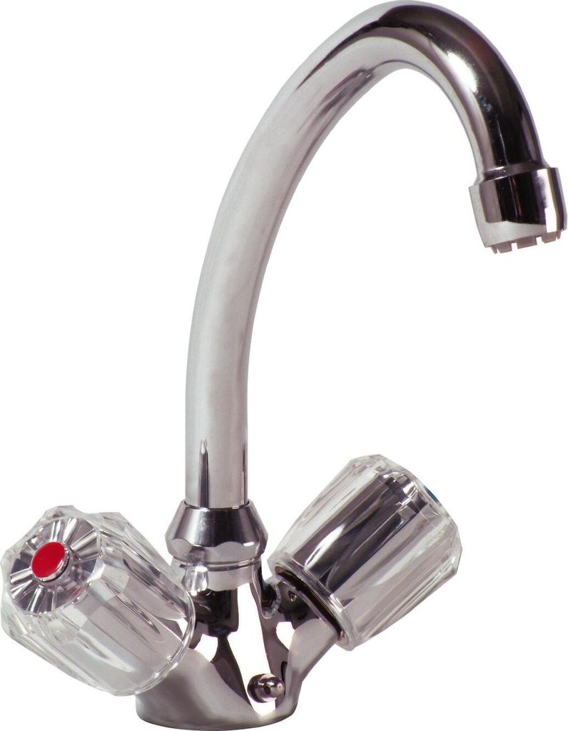 aquaSu Zweigriffmischer Standard Plus für Waschtisch | Niederdruck | Chrom | Wasserhahn